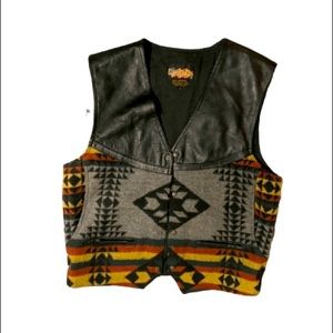 VINTAGE LEATHER AND WOOL EASY RIDER VEST